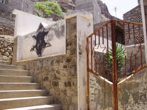 Entrance to Jewish cemetery in Penha de Franca shows danger